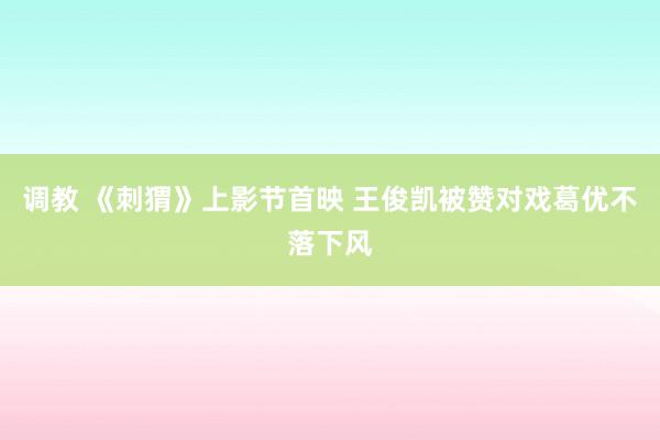 调教 《刺猬》上影节首映 王俊凯被赞对戏葛优不落下风