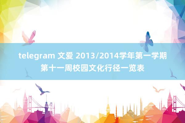 telegram 文爱 2013/2014学年第一学期第十一周校园文化行径一览表