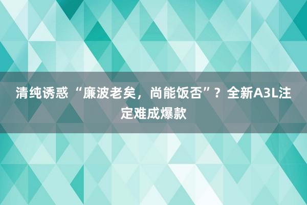 清纯诱惑 “廉波老矣，尚能饭否”？全新A3L注定难成爆款