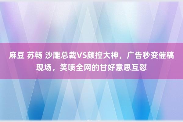 麻豆 苏畅 沙雕总裁VS颜控大神，广告秒变催稿现场，笑喷全网的甘好意思互怼