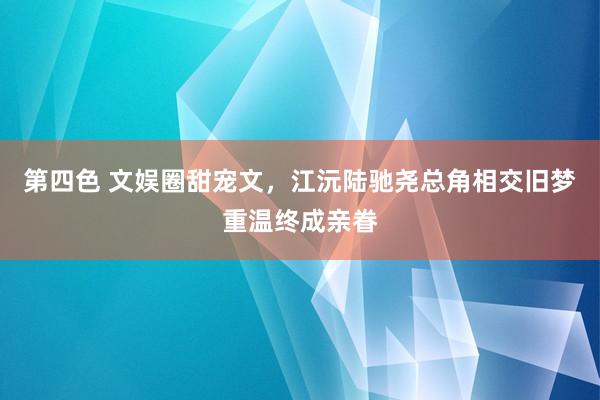 第四色 文娱圈甜宠文，江沅陆驰尧总角相交旧梦重温终成亲眷