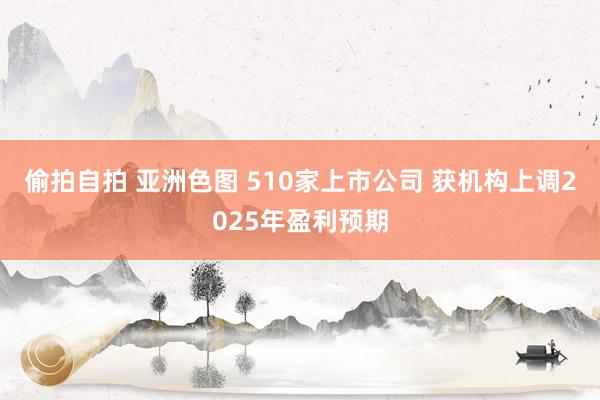 偷拍自拍 亚洲色图 510家上市公司 获机构上调2025年盈利预期