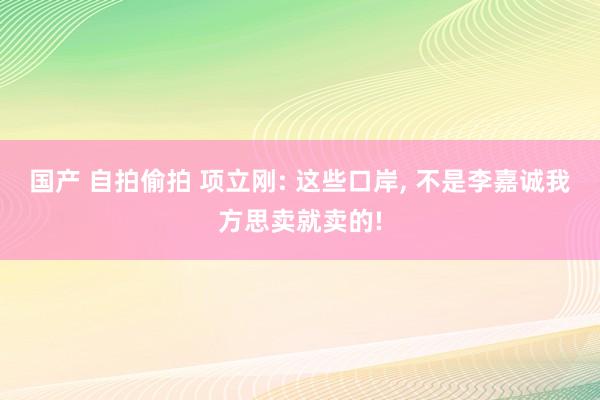 国产 自拍偷拍 项立刚: 这些口岸, 不是李嘉诚我方思卖就卖的!