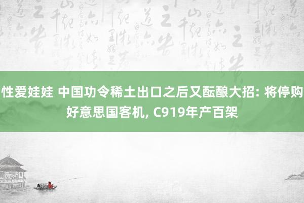 性爱娃娃 中国功令稀土出口之后又酝酿大招: 将停购好意思国客机, C919年产百架