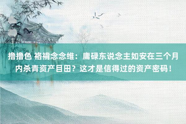 撸撸色 袼褙念念维：庸碌东说念主如安在三个月内杀青资产目田？这才是信得过的资产密码！