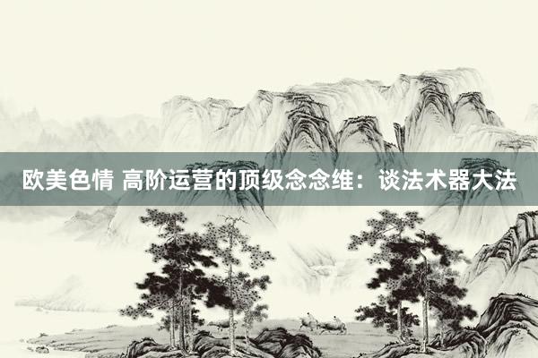 欧美色情 高阶运营的顶级念念维：谈法术器大法
